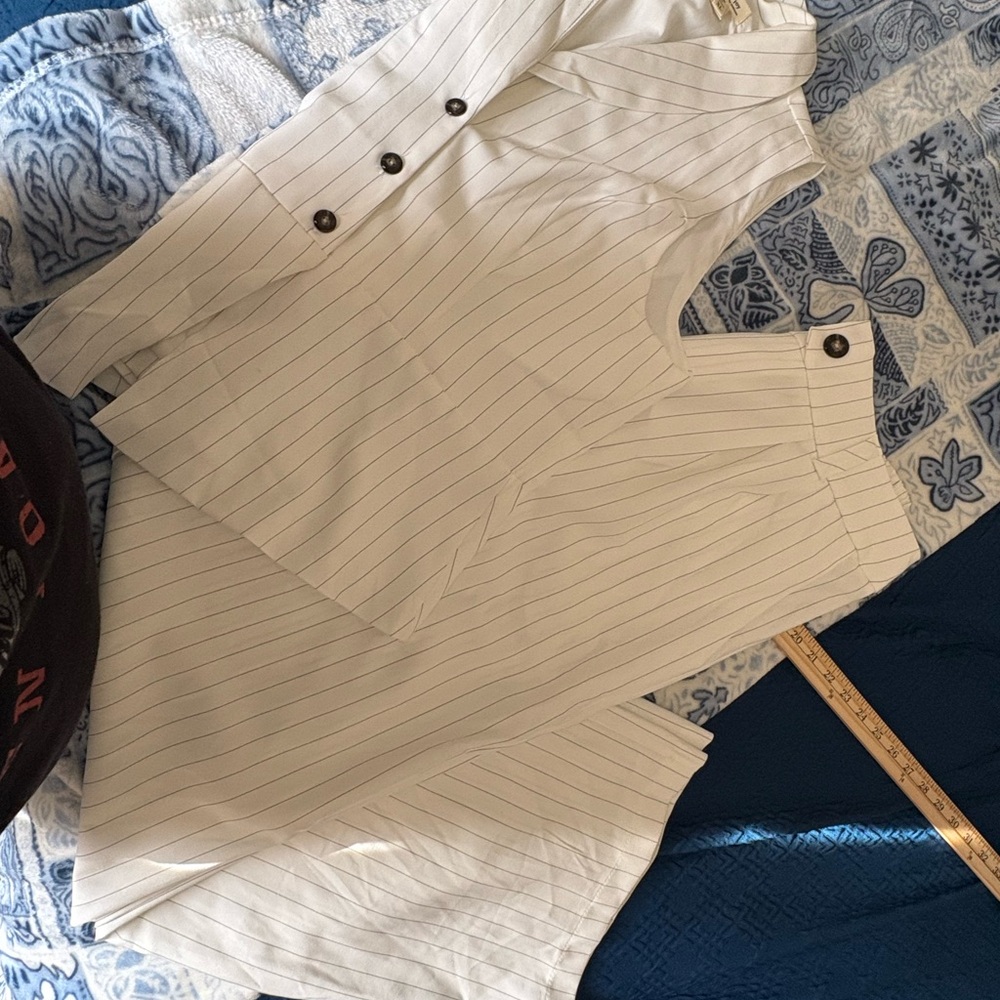 Striped Cream Sleeveless Top